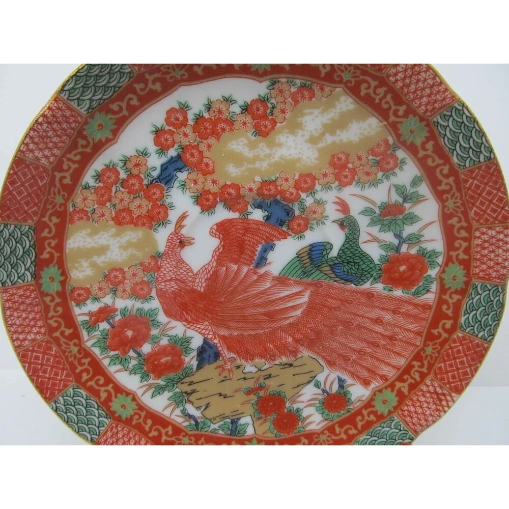 Arita Imari Peacock Cup And Saucer In Very Good Condition